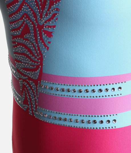 Wild Sleeveless Girls’ Gymnastics Leotard, Tiger Print with Sparkle - Z776