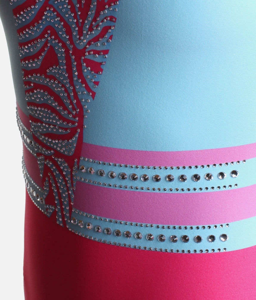 Wild Sleeveless Girls’ Gymnastics Leotard, Tiger Print with Sparkle - Z776