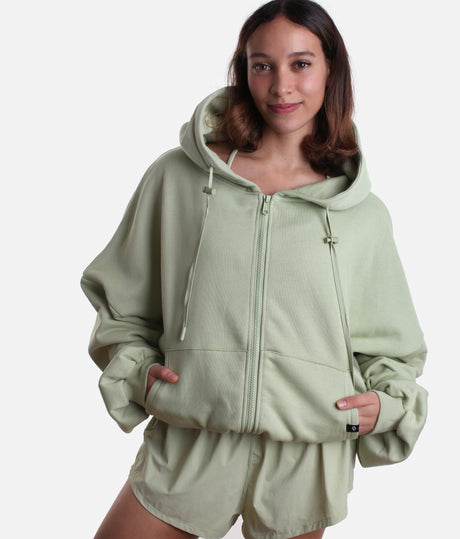 ZIP CLOUD HOODIE in Pistachio – Cozy Up in Fresh Pastel Style