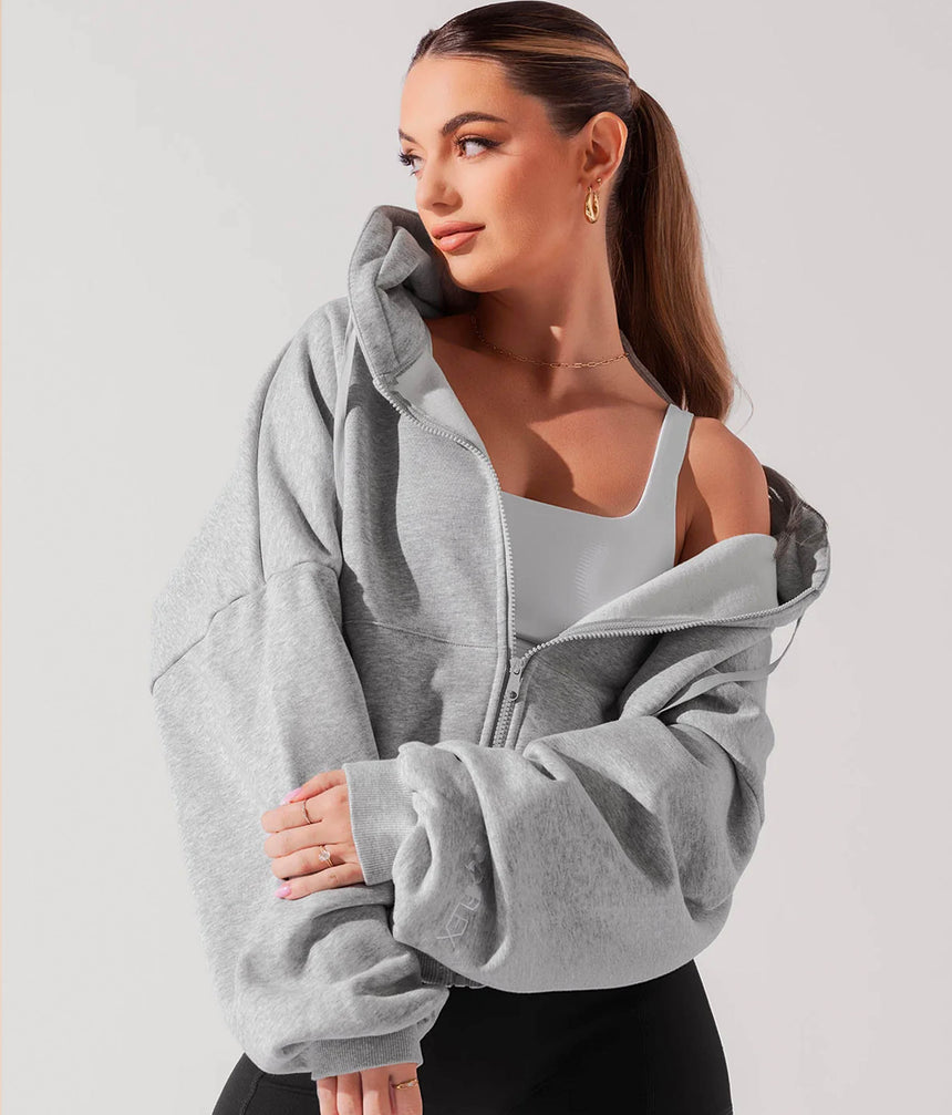 Oversized CLOUD HOODIE, Ultra-Comfy Full-Zip with Pockets