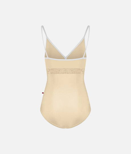 Zoe Ballet Leotard • Vanilla Techni with Crushed Velvet Waist