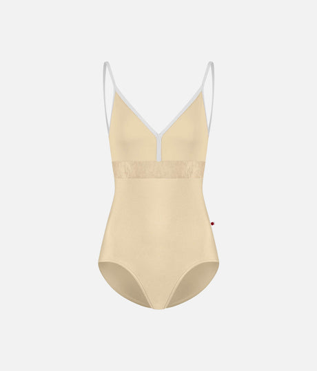 Zoe Ballet Leotard • Vanilla Techni with Crushed Velvet Waist