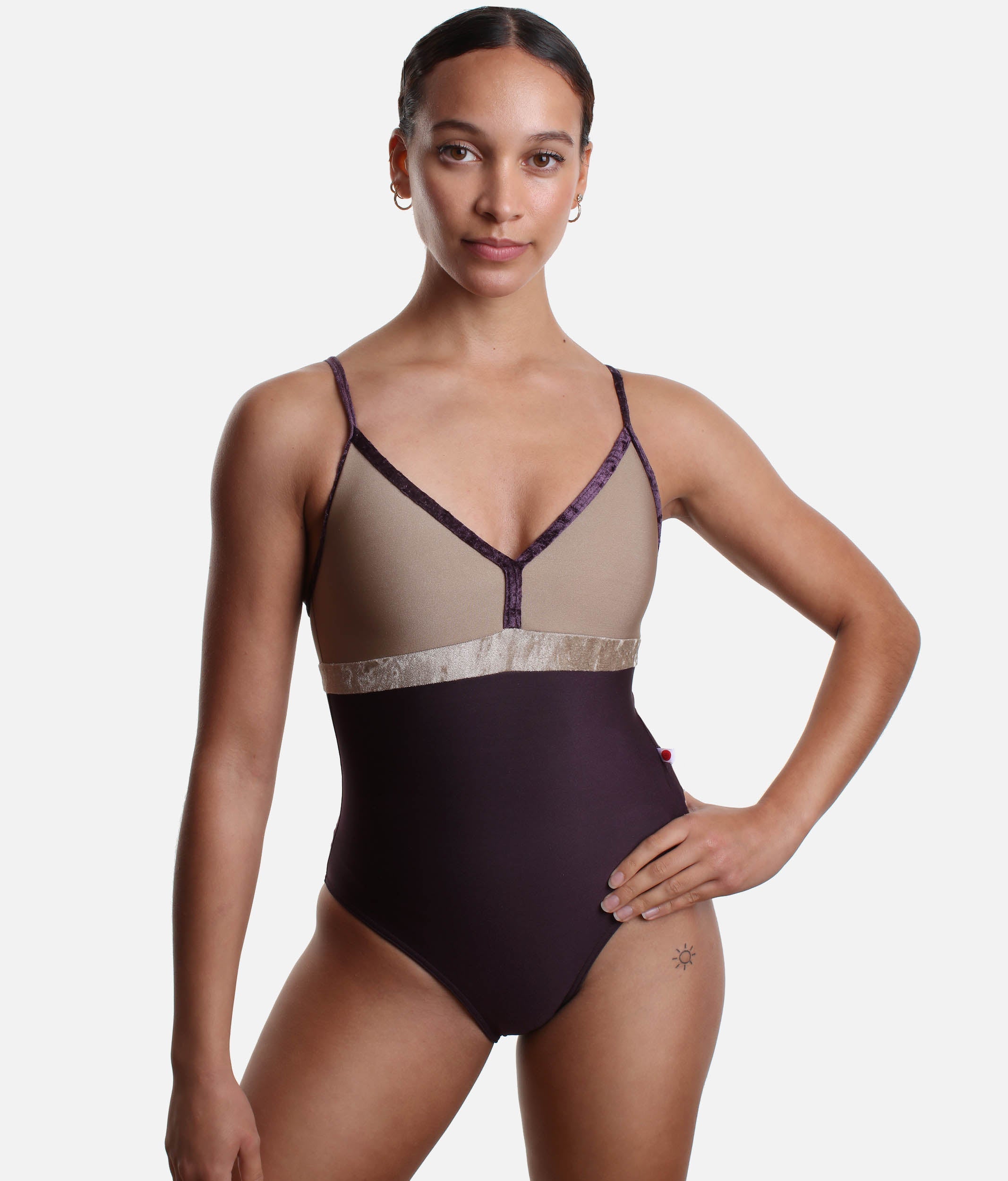 Camisole Dance Leotard, Velvet Inserts - ZOE